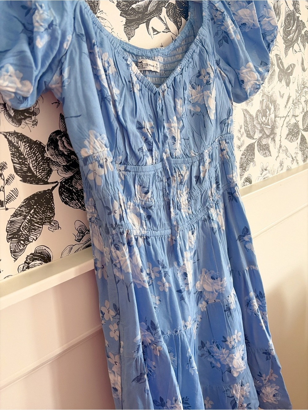 Hollister Light Blue Floral Midi Dress